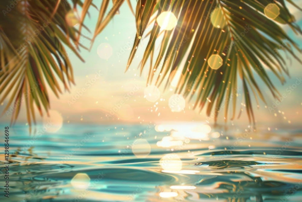 Fototapeta premium Tropical beach summer backgrounds reflection.