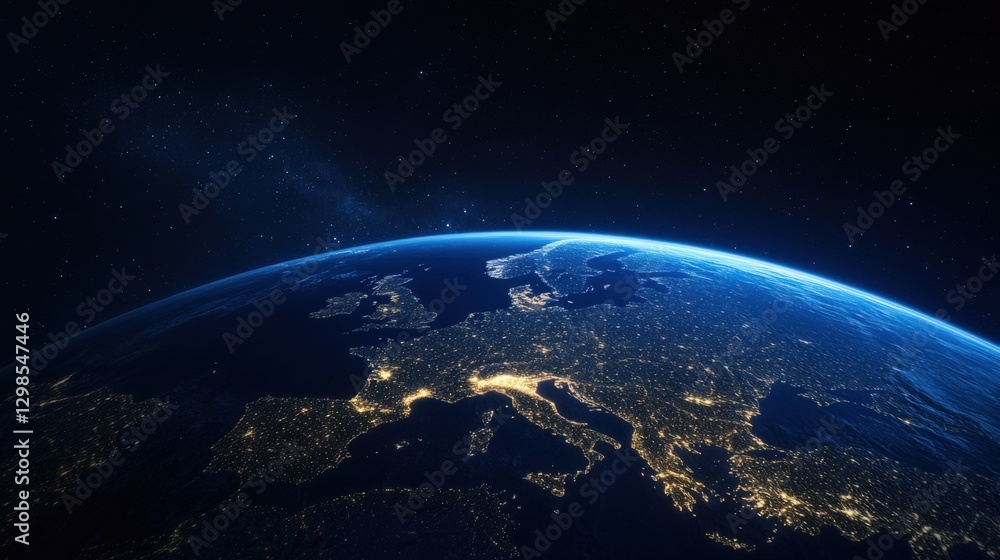 Fototapeta premium earth from space at night