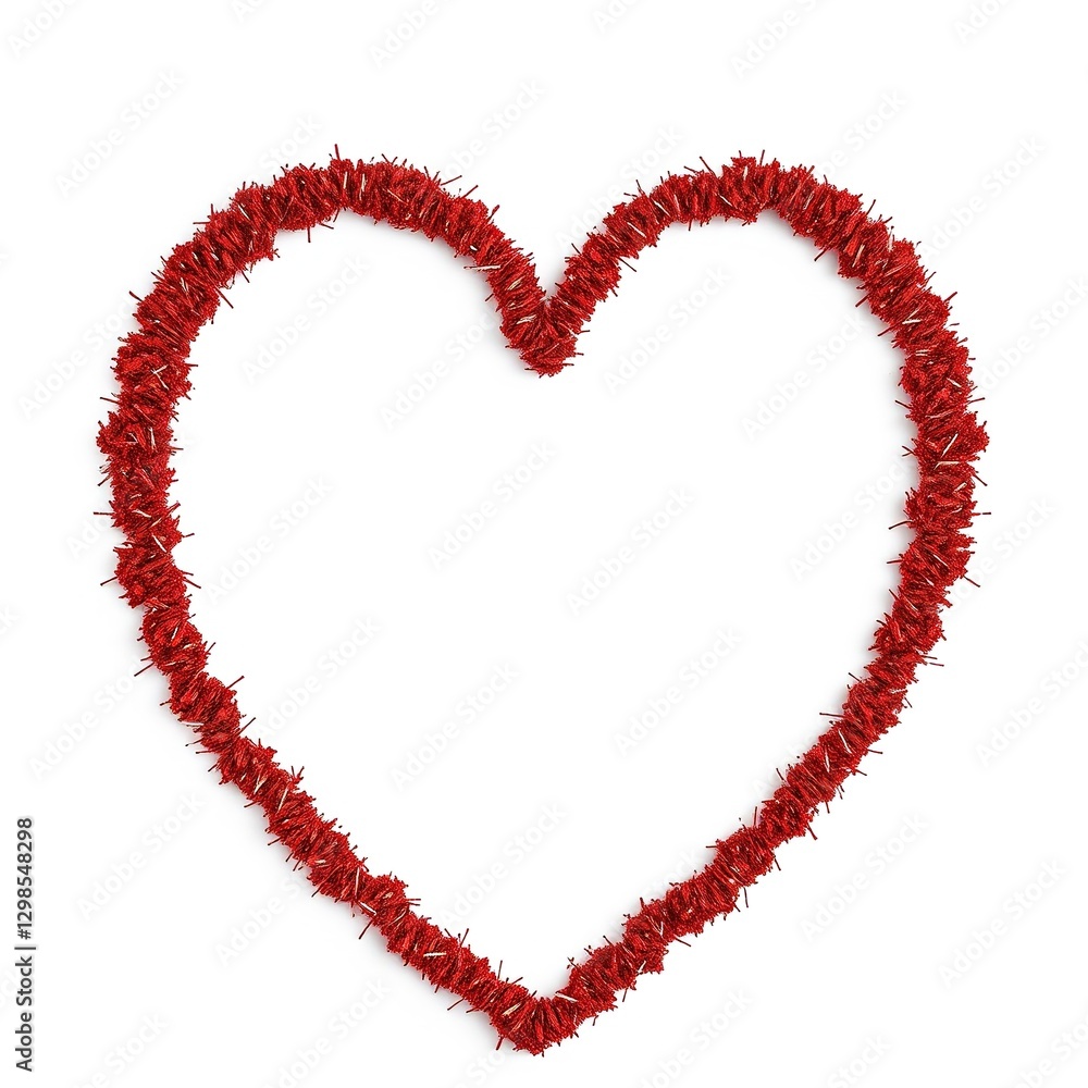 Red Glitter Heart Frame on White Background Red Glitter Heart Frame on White Background