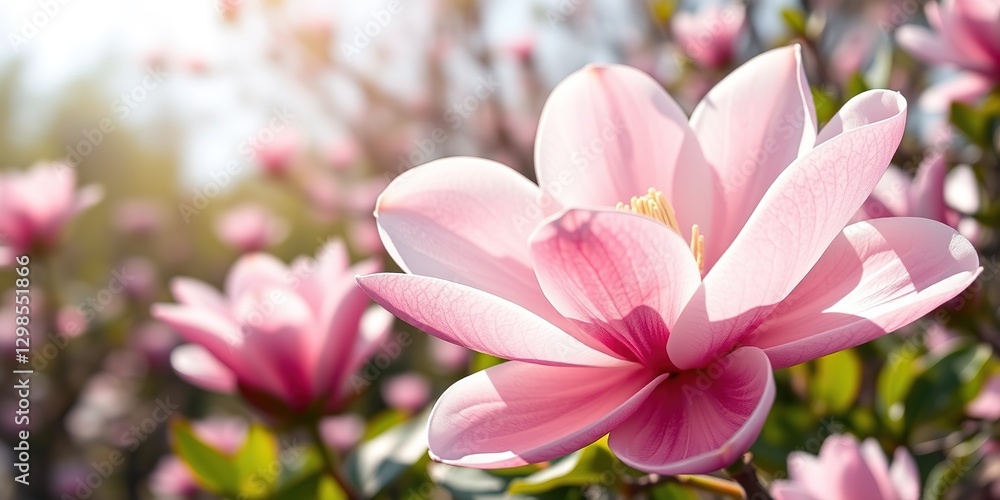 Spring Magnolia Bloom in a Pastel Fairy Garden Spring Magnolia Bloom in a Pastel Fairy Garden