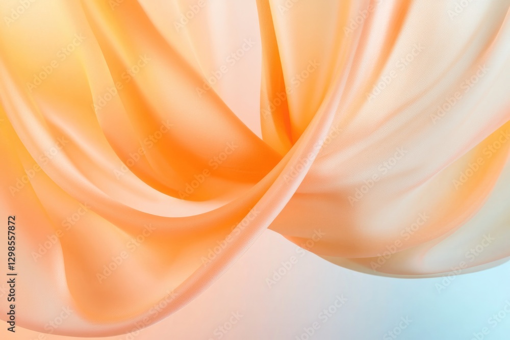 Fototapeta premium Soft orange waves blend seamlessly, creating tranquil and warm a