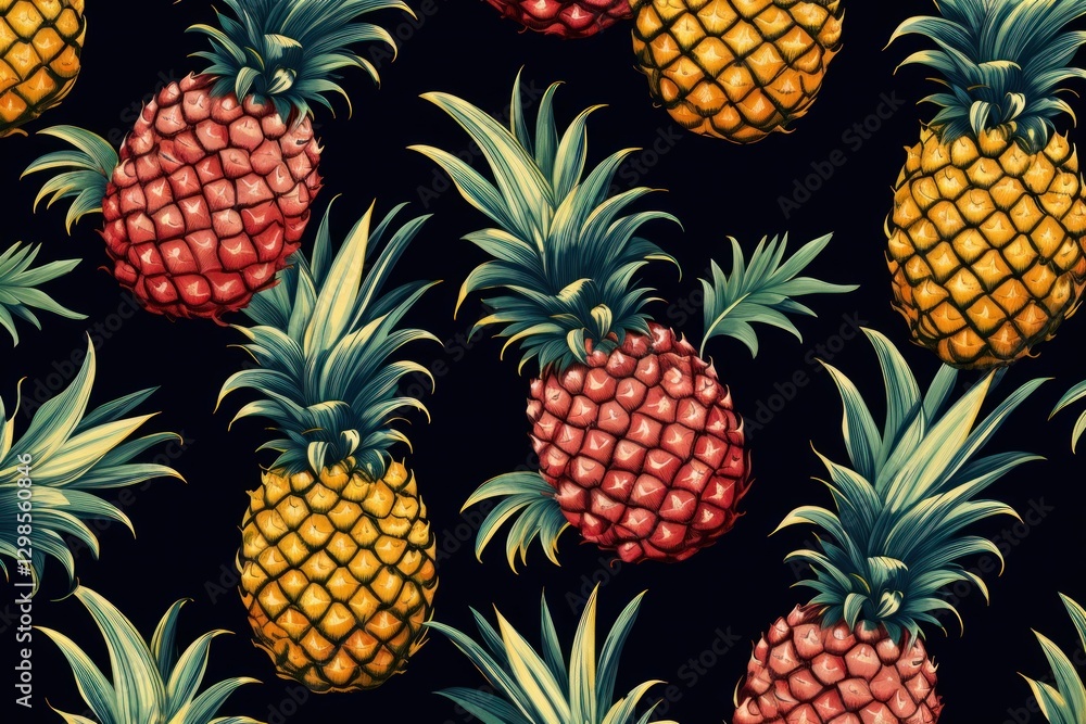 Pineapple fruits pattern backgrounds plant food. Pineapple fruits pattern backgrounds plant food.