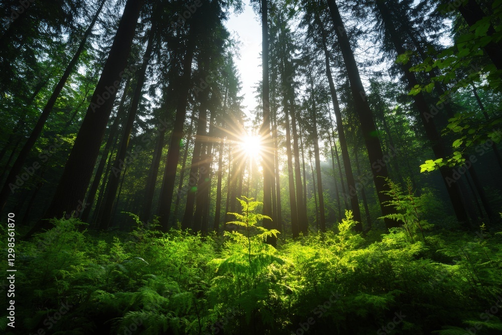 Obraz premium sunlight Through the Forest Trees