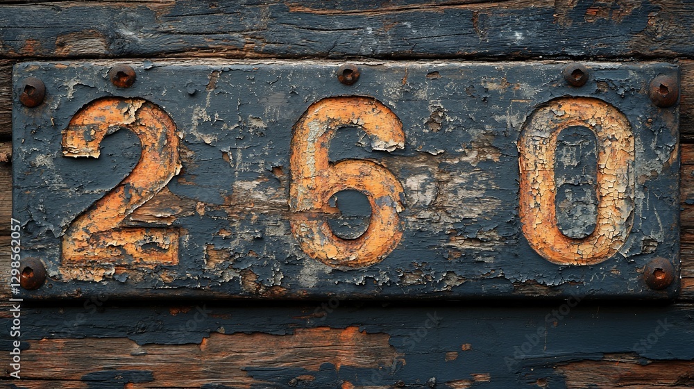 Rusty number 260 on weathered wood Rusty number 260 on weathered wood