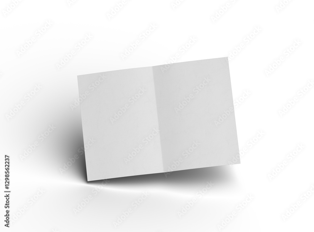 3d rendered image of an A4 sheet with a parallel bend in the center isolated on a transparent background 3d rendered image of an A4 sheet with a parallel bend in the center isolated on a transparent background