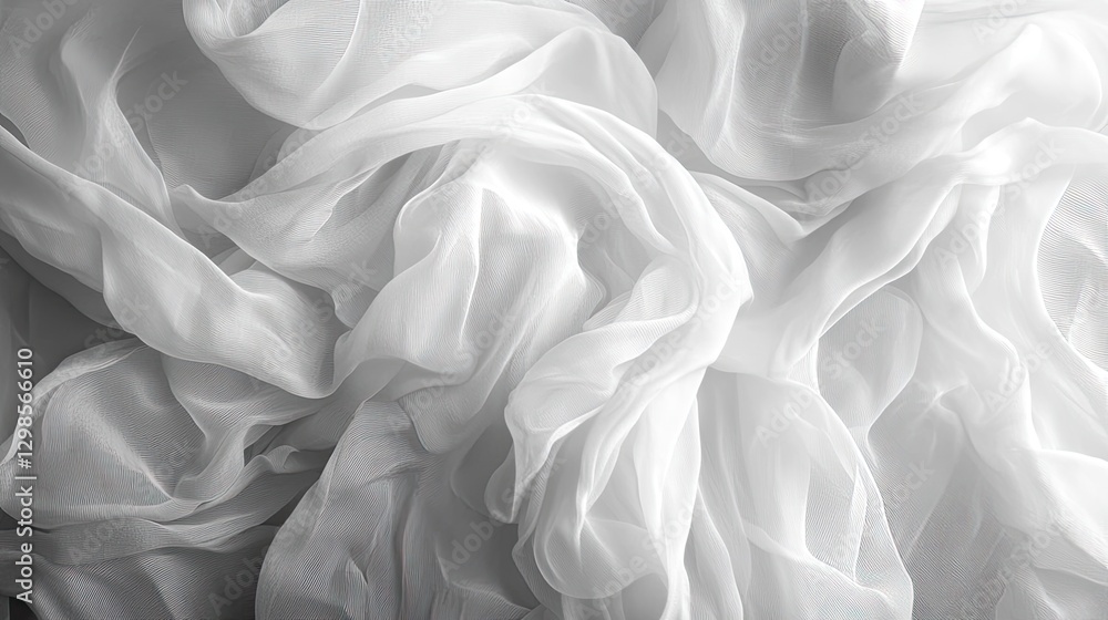 Obraz premium Soft, abstract pattern of overlapping light waves, gentle curves and movement creating a soothing effect.