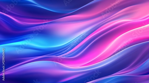 Wallpaper Mural soft-glowing fluid waves violet electric blue futuristic abstract composition --ar 16:9 Torontodigital.ca
