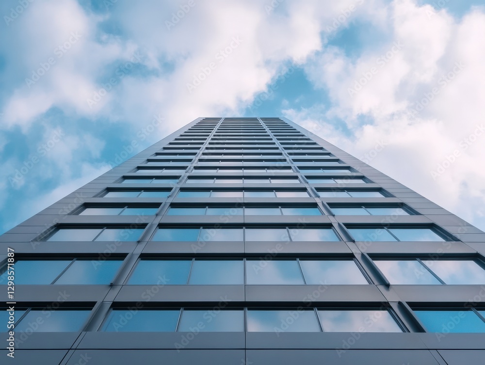 Modern Building and Cloudy Sky Modern Building and Cloudy Sky