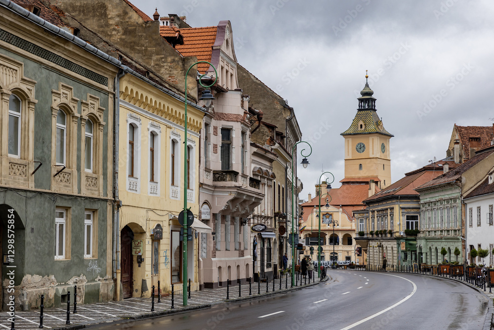 Naklejka premium Romania. Brashov. Street views of the city of Brasov.