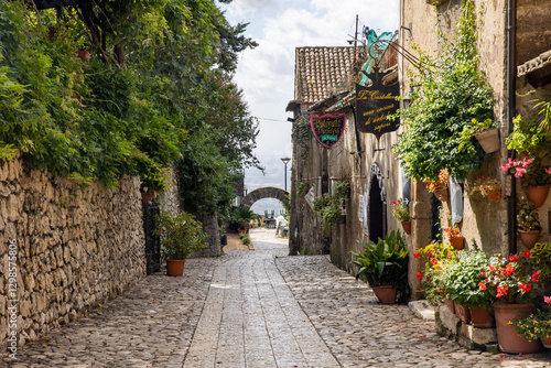 Fototapeta Naklejka Na Ścianę i Meble -  Italy. Caserta. Views of the streets of Caserta Vecchia (Medieval Caserta).