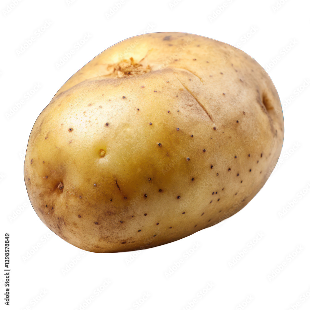 Single Russet Potato isolated on transparent background
