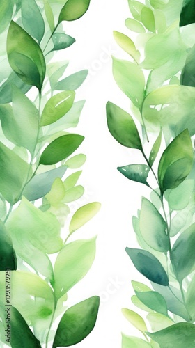 Wallpaper Mural Green summer leaves pattern plant leaf. Torontodigital.ca