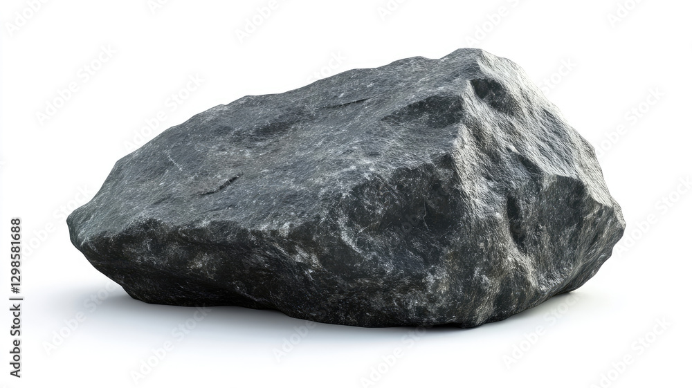 Fototapeta premium Heavy rock stone , isolated on a white background