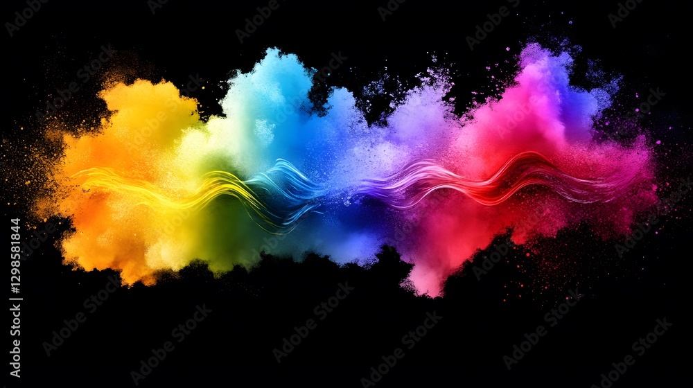 Vibrant Rainbow Color Powder Explosion Abstract Background Vibrant Rainbow Color Powder Explosion Abstract Background
