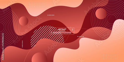 Dark and red gradient geometric business banner design. Creative banner design with wave and line shapes for template. Simple dark horizontal banner. Vector eps10