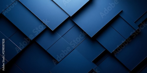 Wallpaper Mural Overlapping blue geometric shapes create a captivating abstract design Torontodigital.ca