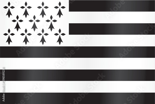 DRAPEAU BRETON AVEC BRILLANCE - Illustration vectorielle