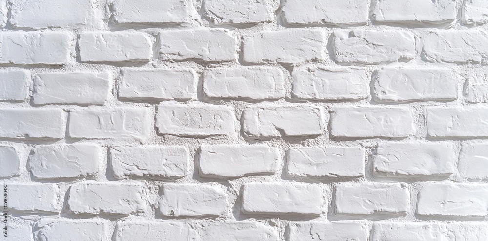 Obraz premium A seamless background is created by the texture of white brick wall, which highlights the details of brickwork and a white brick wall