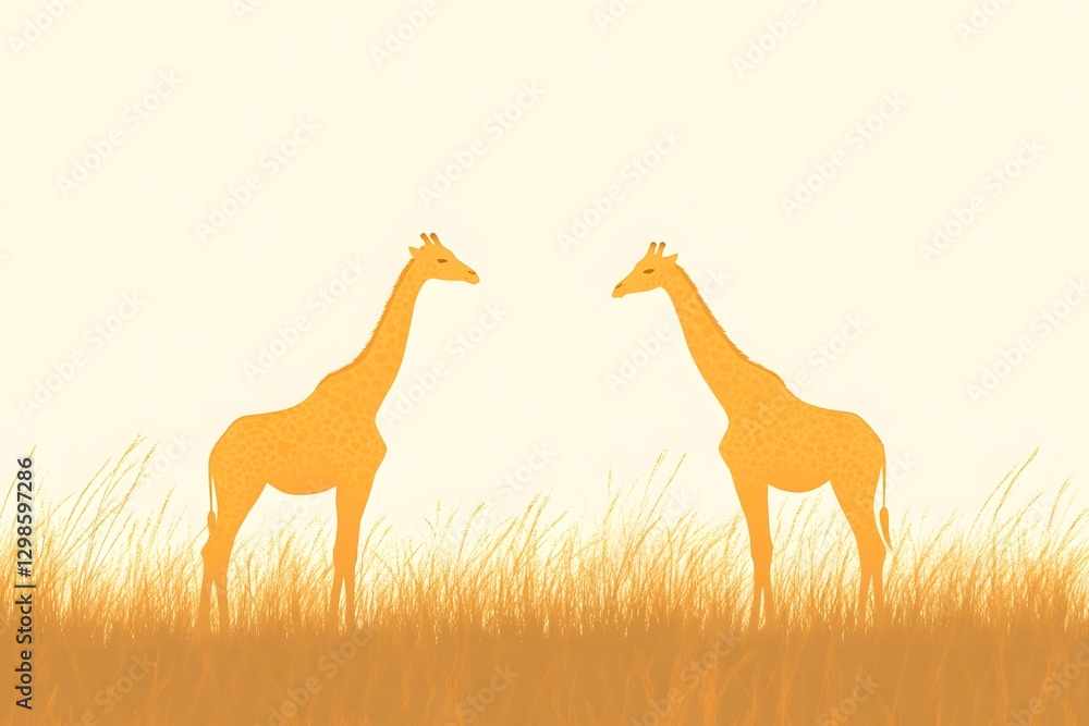 Giraffes on the grassland