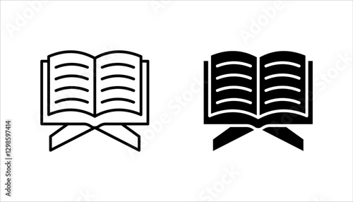 Holy Quran icon set, symbol template for graphic and web design vector illustration on white background
