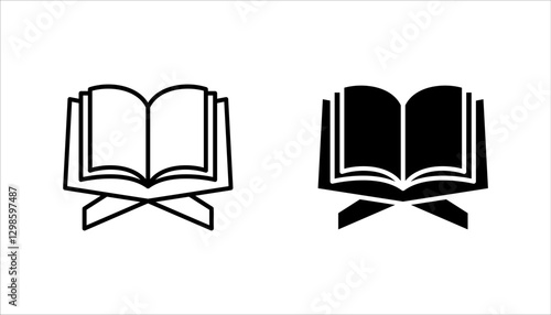 Holy Quran icon set, symbol template for graphic and web design vector illustration on white background
