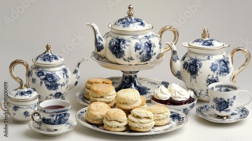 Blue Willow Tea Party: Scones & Tea Set - Vintage aesthetics