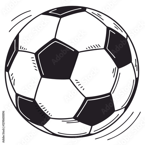 Classic Black and White Soccer Ball Illustration