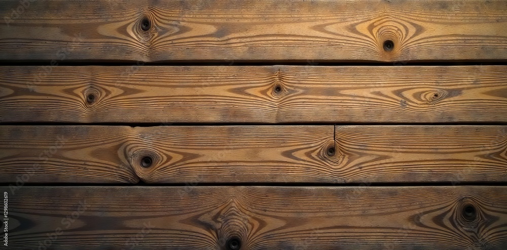 Naklejka premium Weathered brown wood planks, showing grain and texture, element, wood planks