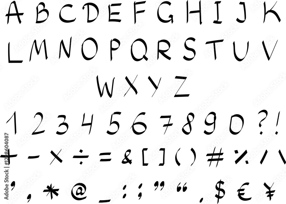 English alphabet, handwritten in vector English alphabet, handwritten in vector
