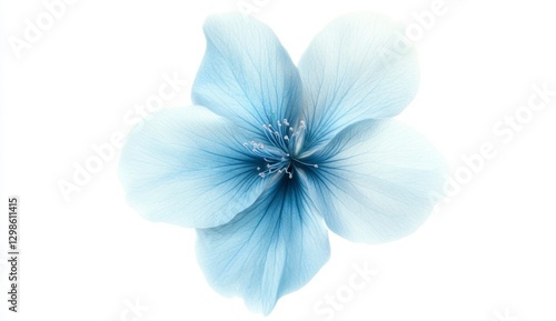 Soft Blue Flower Isolated on White Background for Elegant Designs