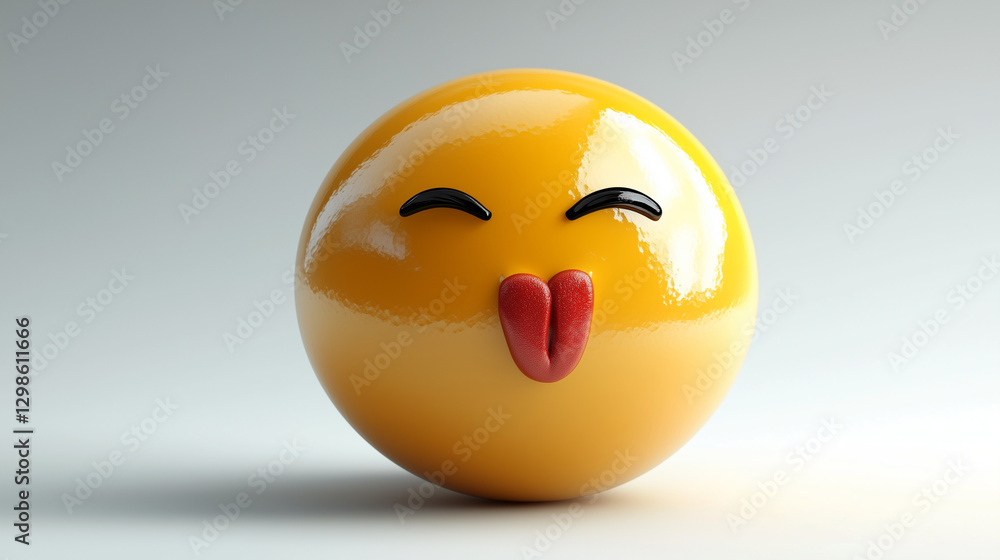 Yellow emoticon with pursed lips giving a quick kiss on a white background, perfect for digital expressions and emoji designs Yellow emoticon with pursed lips giving a quick kiss on a white background, perfect for digital expressions and emoji designs