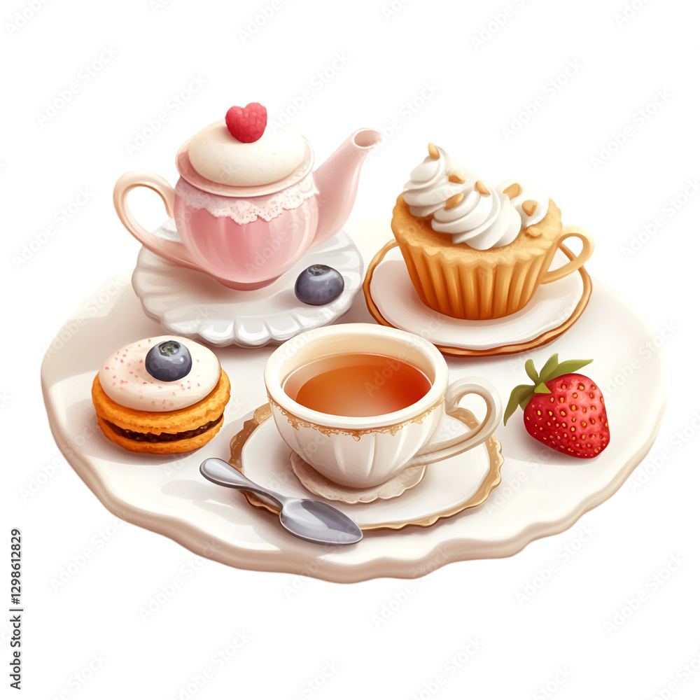 Delightful Afternoon Tea Party Sweet Treats and Teacup a Cozy Moment Delightful Afternoon Tea Party Sweet Treats and Teacup a Cozy Moment