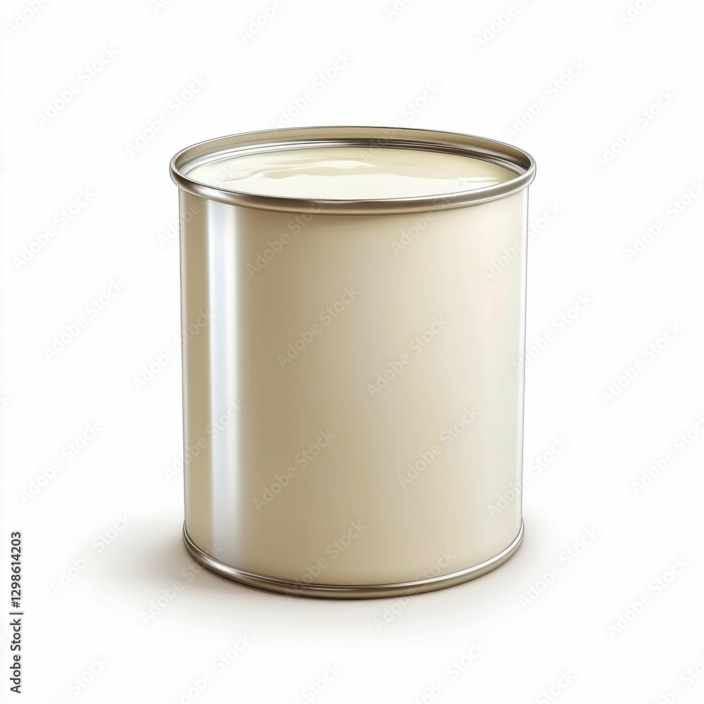 Evaporated Milk 3D Can - Milk Product in Metallic Can for Market Consumerism Evaporated Milk 3D Can - Milk Product in Metallic Can for Market Consumerism
