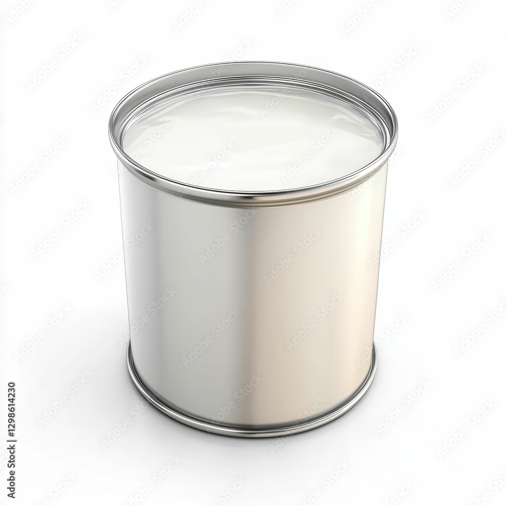 Evaporated Milk 3D Metallic Can - Food Product Object Container Market Evaporated Milk 3D Metallic Can - Food Product Object Container Market