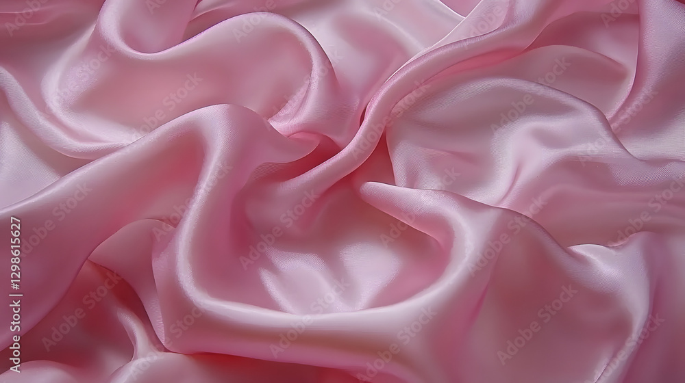 Obraz premium Pink Silk Drape: Luxurious folds of soft pink silk create an elegant and sensual texture. The fabric's gentle curves and shimmering highlights evoke a sense of opulence and refinement.