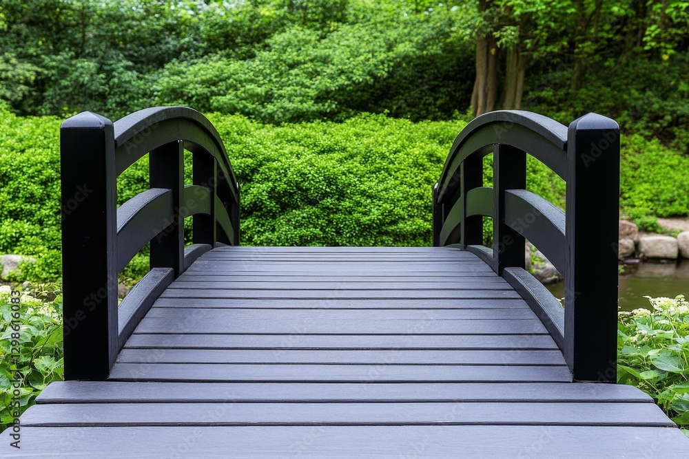 A sleek minimalist footbridge with geometric lines and a clean modern design A sleek minimalist footbridge with geometric lines and a clean modern design