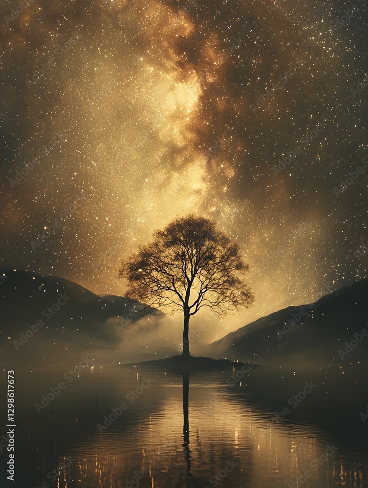 Fototapeta premium The brilliant Milky Way in the suburban night sky