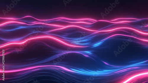 Wallpaper Mural seamless holographic glow neon waves Torontodigital.ca