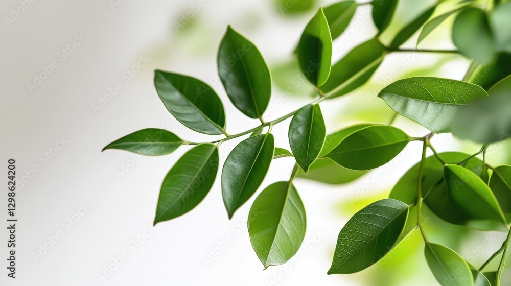 fresh green leaves on a branch