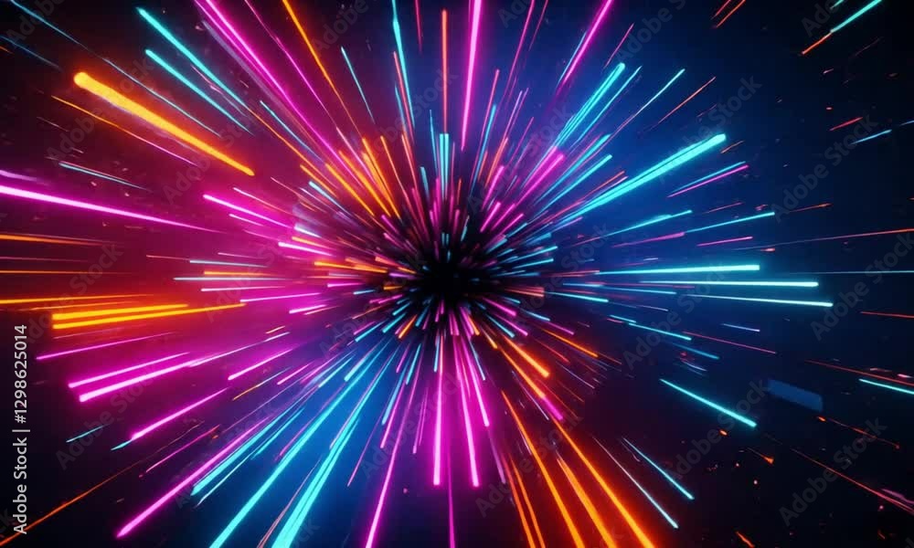 Neon light speed burst in a futuristic explosion effect
Neon light speed burst in a futuristic explosion effect