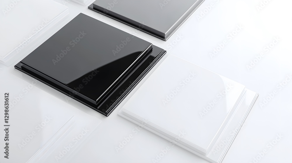 Abstract Black and White Square Layered Design Minimalist Mockup Abstract Black and White Square Layered Design Minimalist Mockup