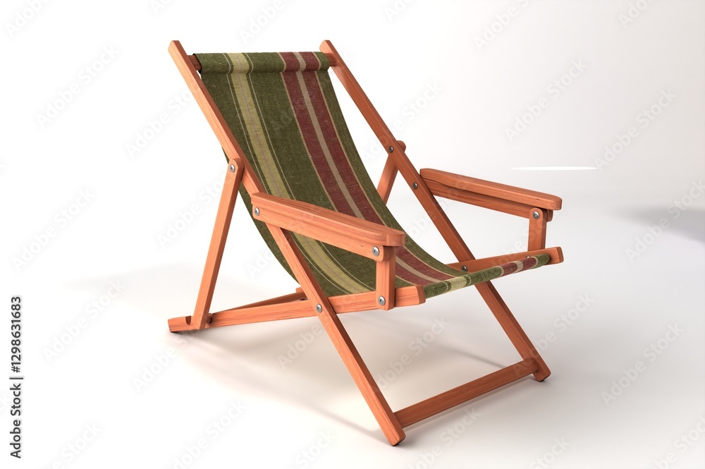 Wooden beach chair isolated on white background. Summer concept. Wooden beach chair isolated on white background. Summer concept.