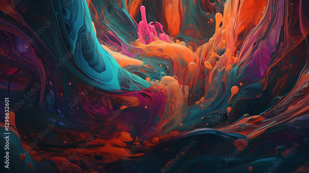 Obraz premium Futuristic galaxy view full of color. Abstract background of colorful explosion. Endless nebula wallpaper. Ai generated image