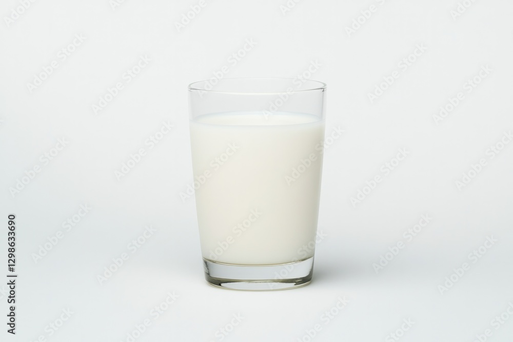Fresh milk in clear glass, showcasing smooth texture and creamy Fresh milk in clear glass, showcasing smooth texture and creamy
