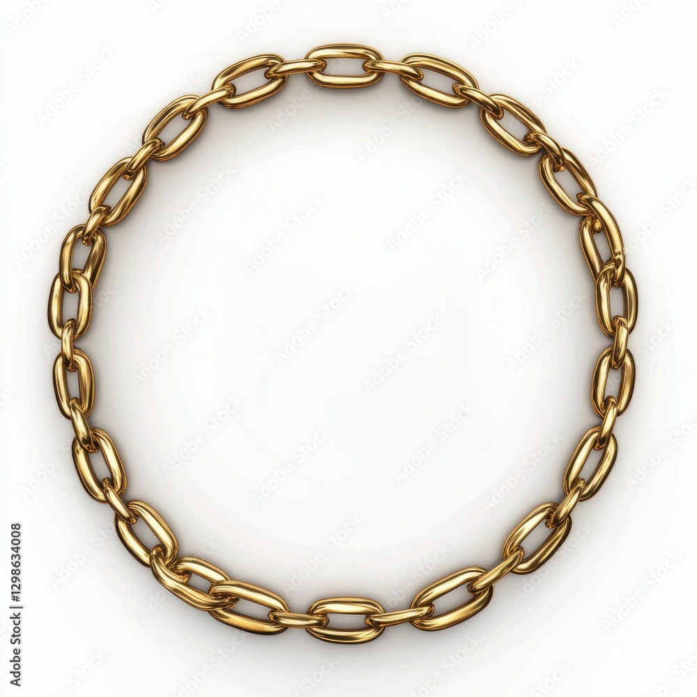 Chain Oval Frame - Metallic Links Create a Round Border Design Chain Oval Frame - Metallic Links Create a Round Border Design