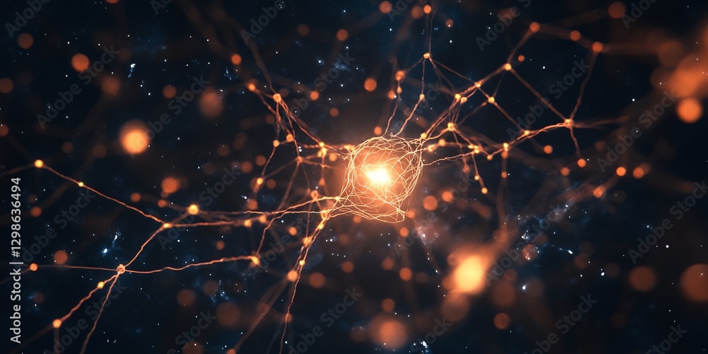 Fototapeta premium pulsing cybernetic neural web AI network