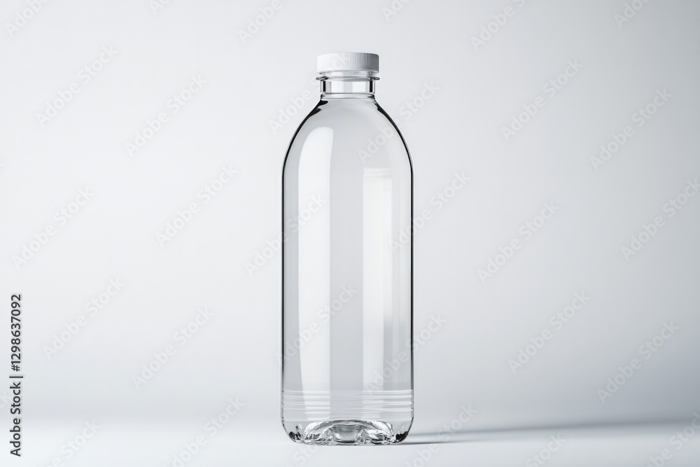 Sleek glass bottle with minimalist design, reflecting light eleg Sleek glass bottle with minimalist design, reflecting light eleg