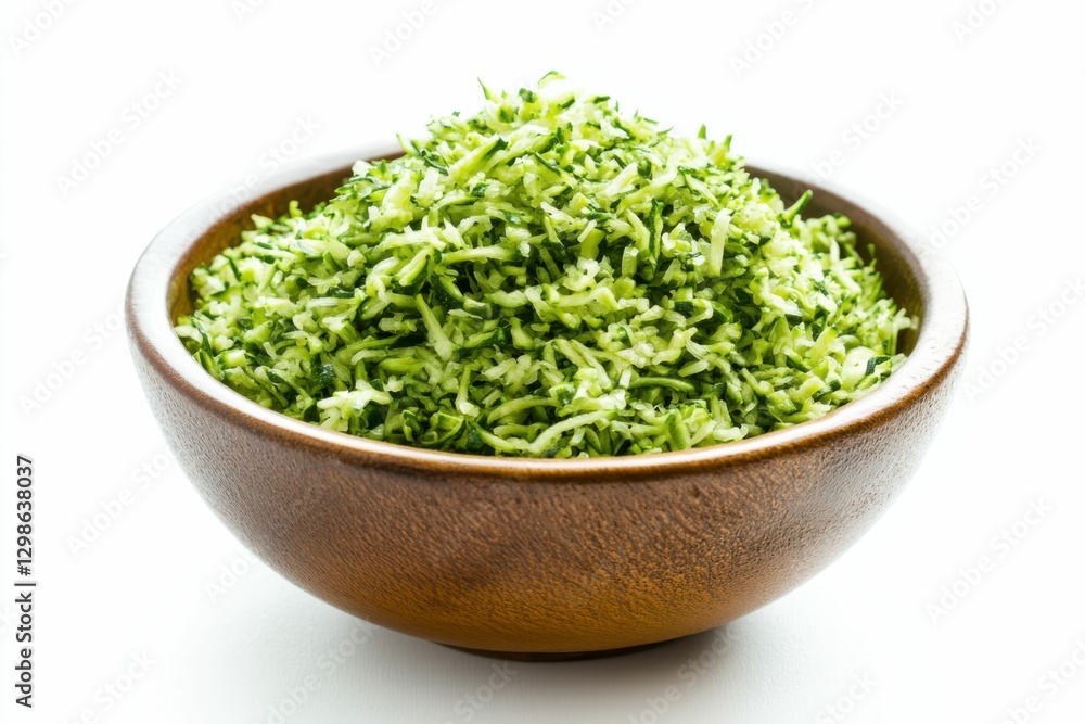 Grated Zucchini Bowl. Fresh, Delicious and Healthy Courgette Ingredient for Diet Food Grated Zucchini Bowl. Fresh, Delicious and Healthy Courgette Ingredient for Diet Food