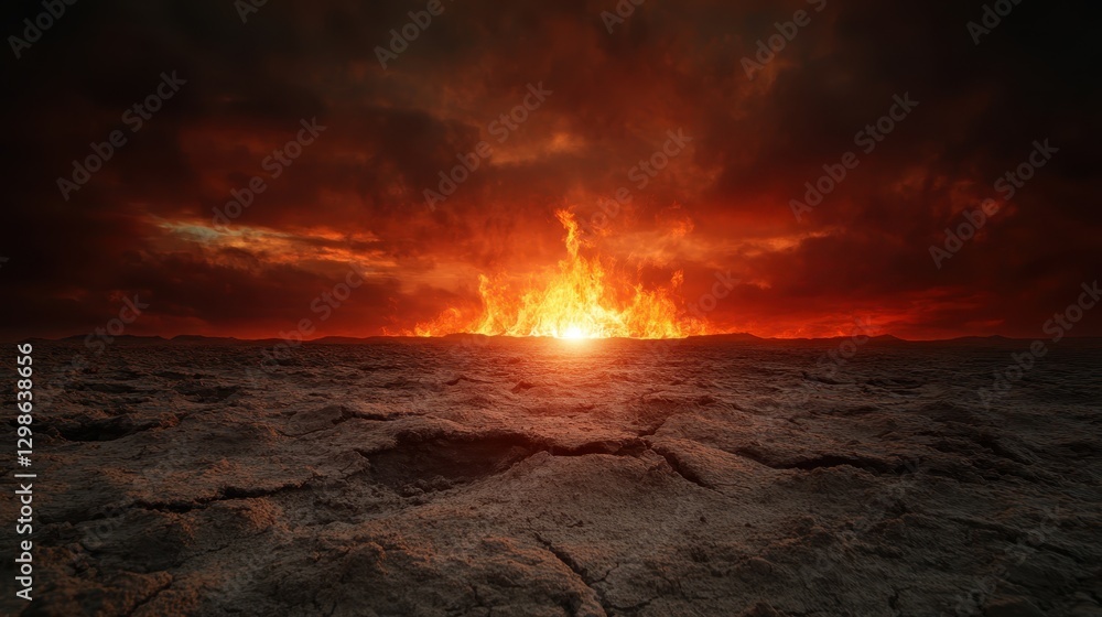 A fierce display of fire erupts against a stunning sunset backdrop, illustrating the contrasting forces of nature in a captivating visual representation. A fierce display of fire erupts against a stunning sunset backdrop, illustrating the contrasting forces of nature in a captivating visual representation.