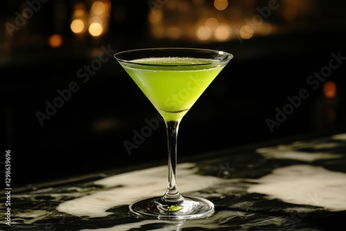 Wallpaper Mural Green Apple Martini closeup. Classic Cocktail with Fresh Apple Flavour Torontodigital.ca